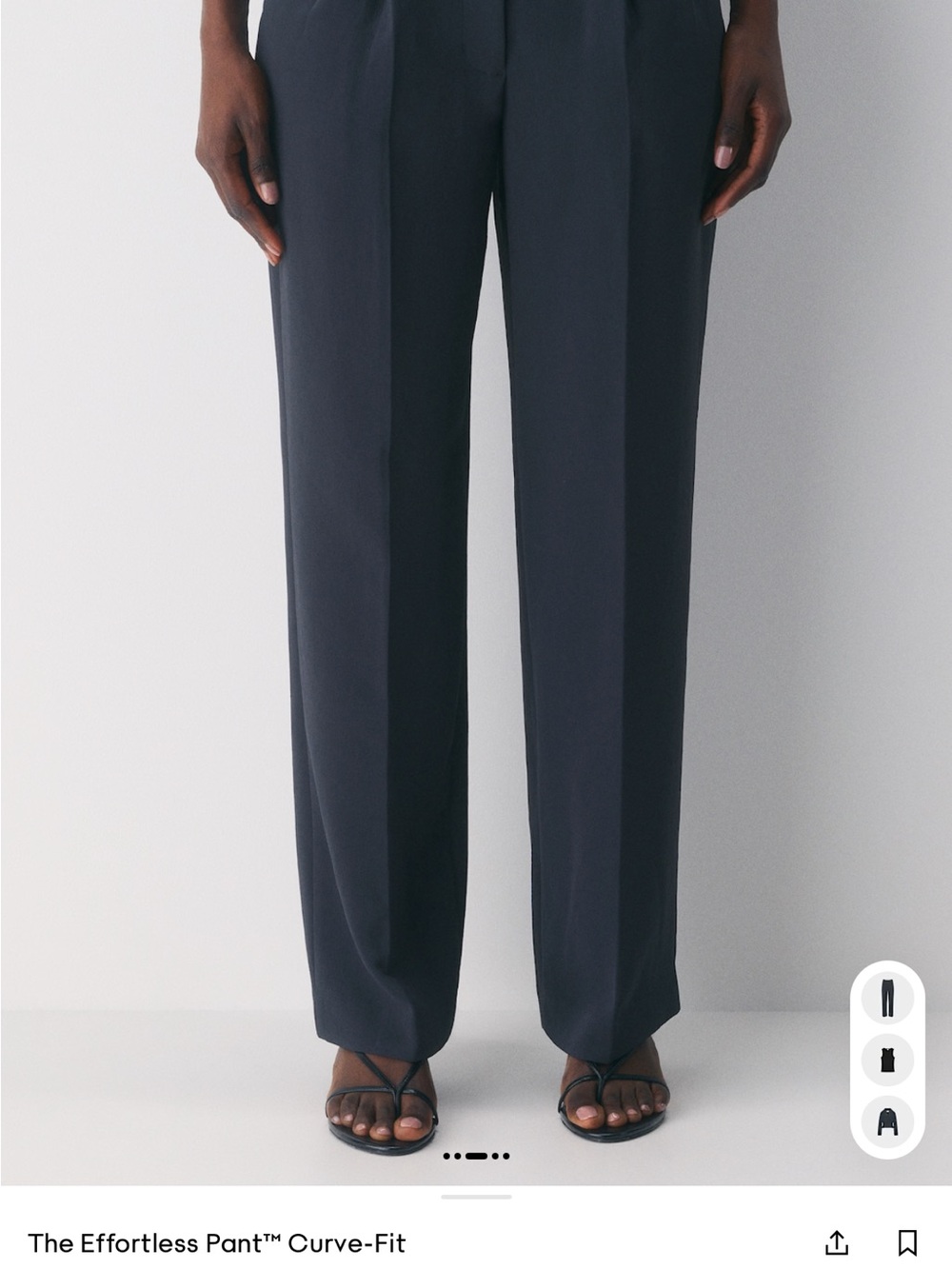 Aritzia The Effortless Pant Curve-Fit Straight-Leg HR Navy Blue Tailored Women’s